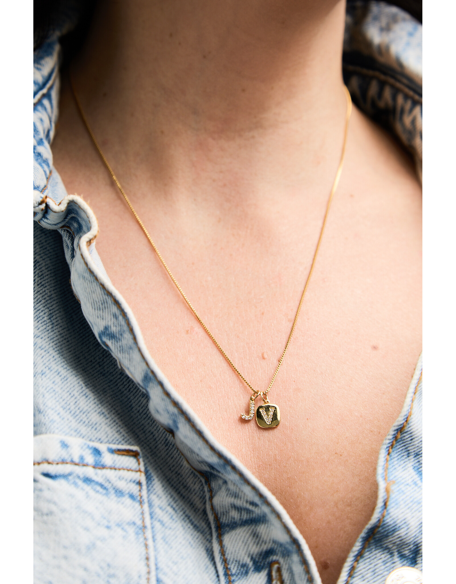 Letter Cubic Zirconia Charm