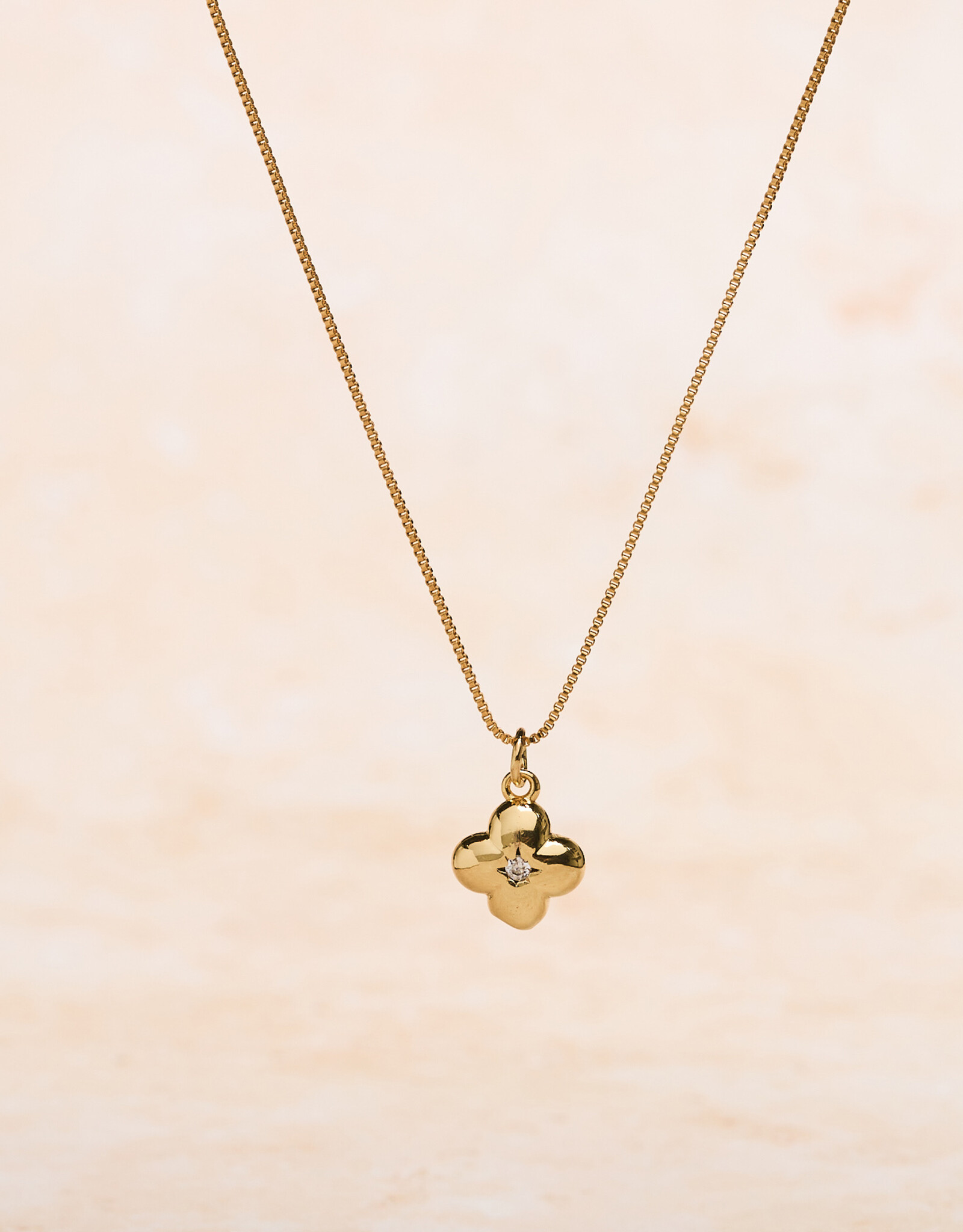 Gold Clove Cubic Zirconia Necklace