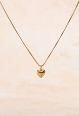 Gold Heart Cubic Zirconia Necklace