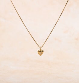 Gold Heart Cubic Zirconia Necklace