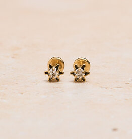 Flower Single Zirconia Studs