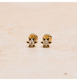 Flower Single Zirconia Studs