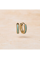 Turquoise Stone Pearls and Cubic Zirconia Hoops
