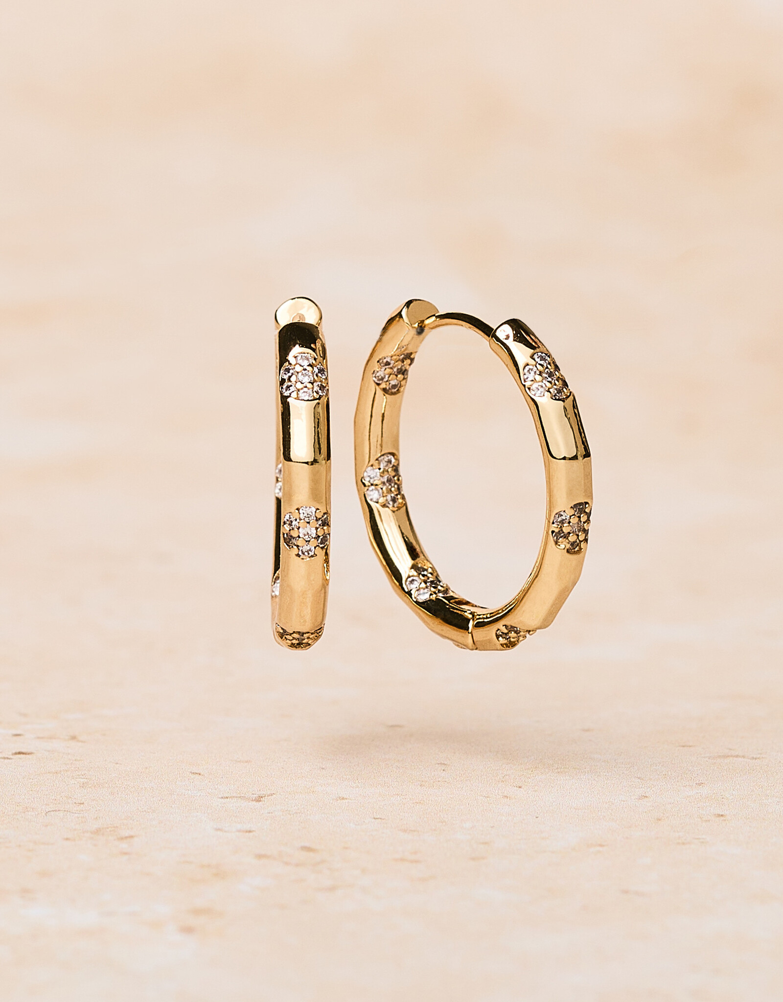 Classic Hoops with Double Zirconia, Large