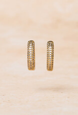 Double Zirconia Hoops, Round