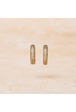 Double Zirconia Hoops, Round