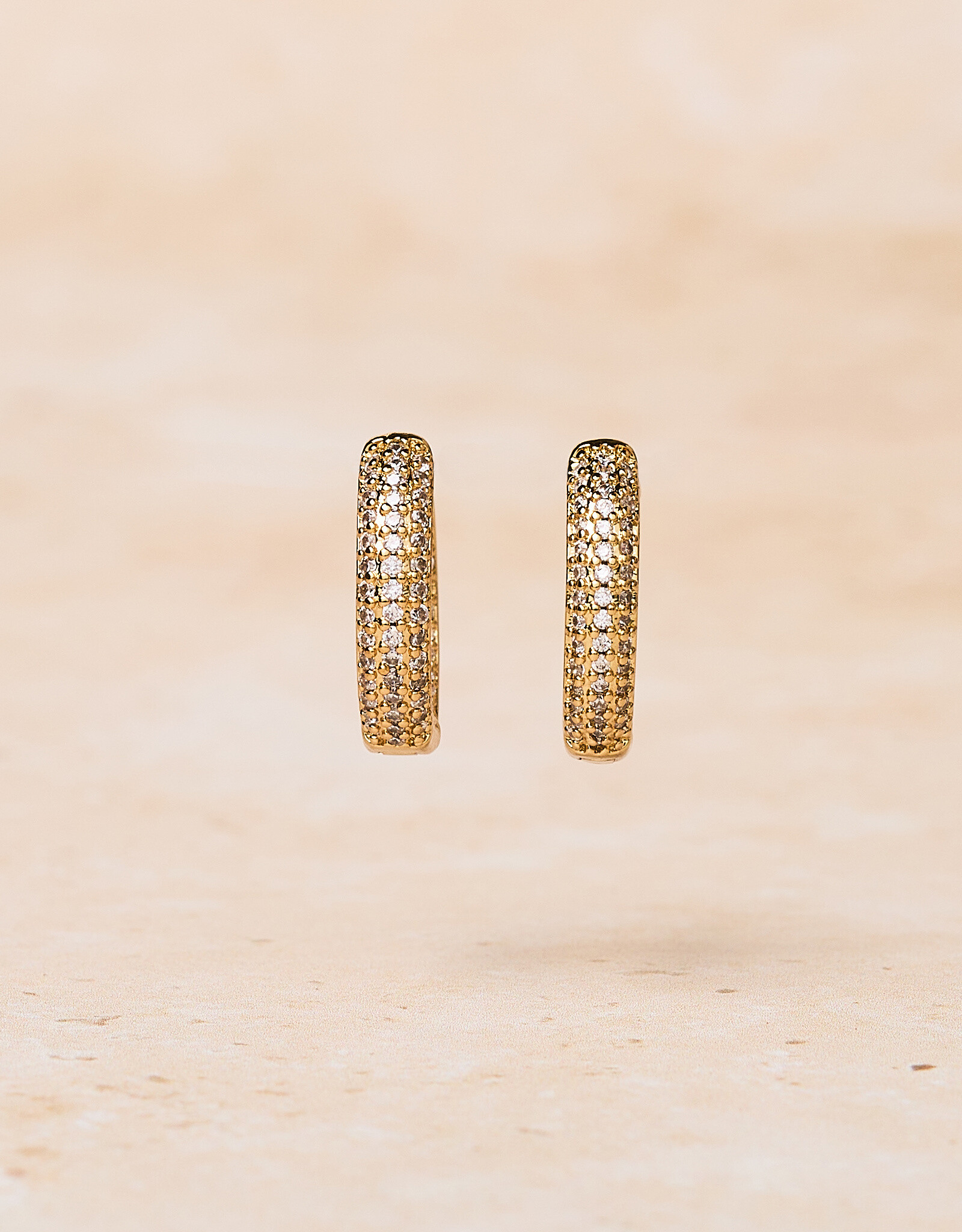 Double Zirconia Hoops, Round