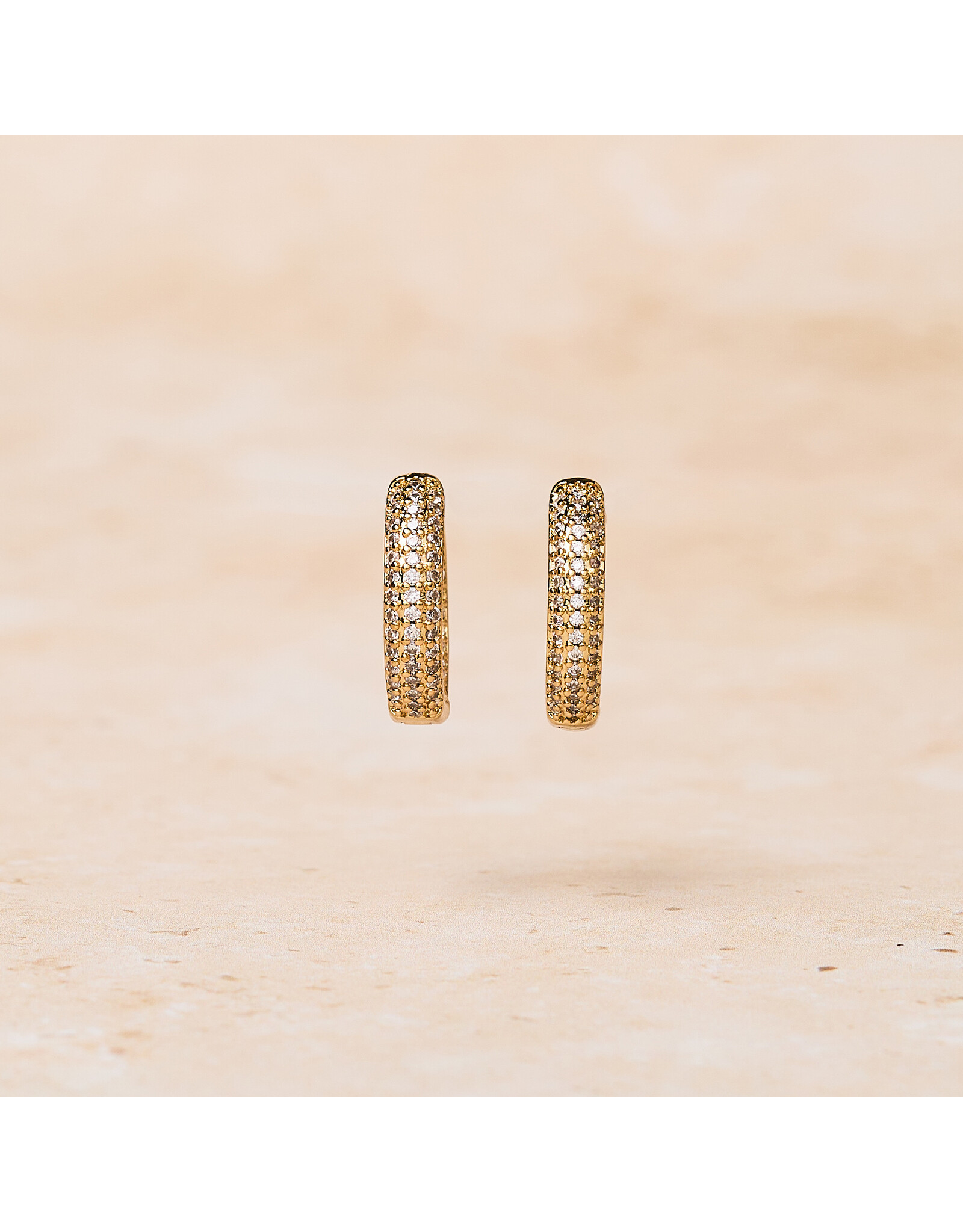 Double Zirconia Hoops, Round