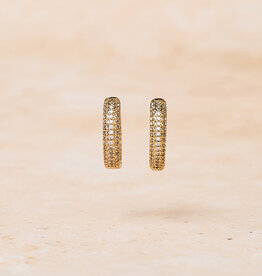 Double Zirconia Hoops, Round