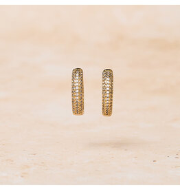 Double Zirconia Hoops, Round
