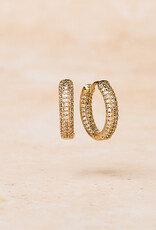 Double Zirconia Hoops, Round