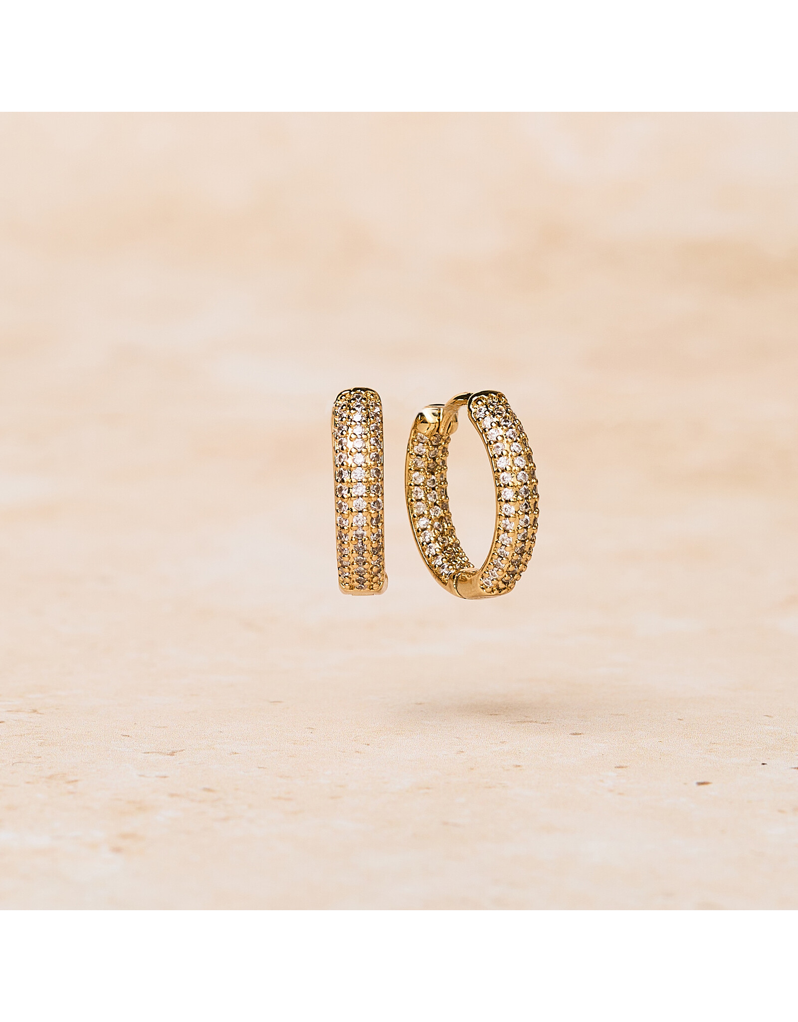 Double Zirconia Hoops, Round