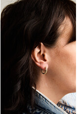 Double Zirconia Hoops, Round