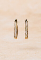 Double Zirconia Hoops, Oval