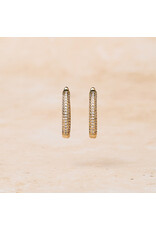 Double Zirconia Hoops, Oval