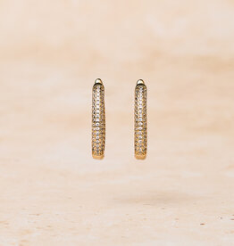 Double Zirconia Hoops, Oval