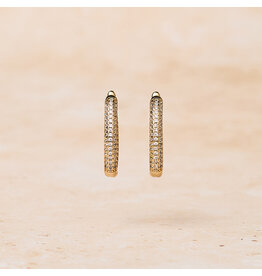 Double Zirconia Hoops, Oval