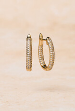 Double Zirconia Hoops, Oval