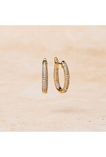 Double Zirconia Hoops, Oval
