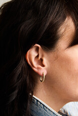 Double Zirconia Hoops, Oval
