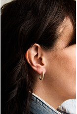 Double Zirconia Hoops, Oval