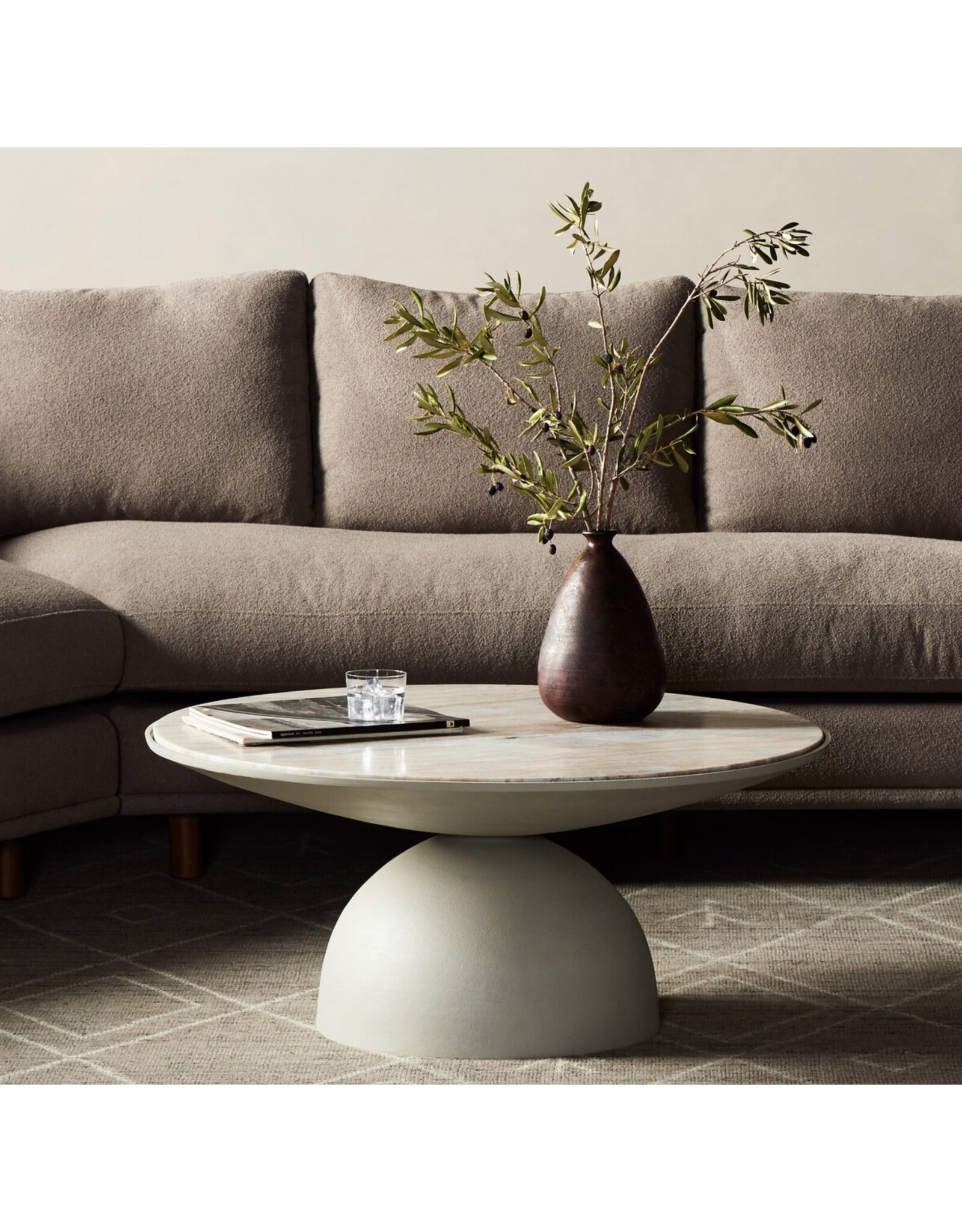 Corbett Coffee Table in Textured Matte White