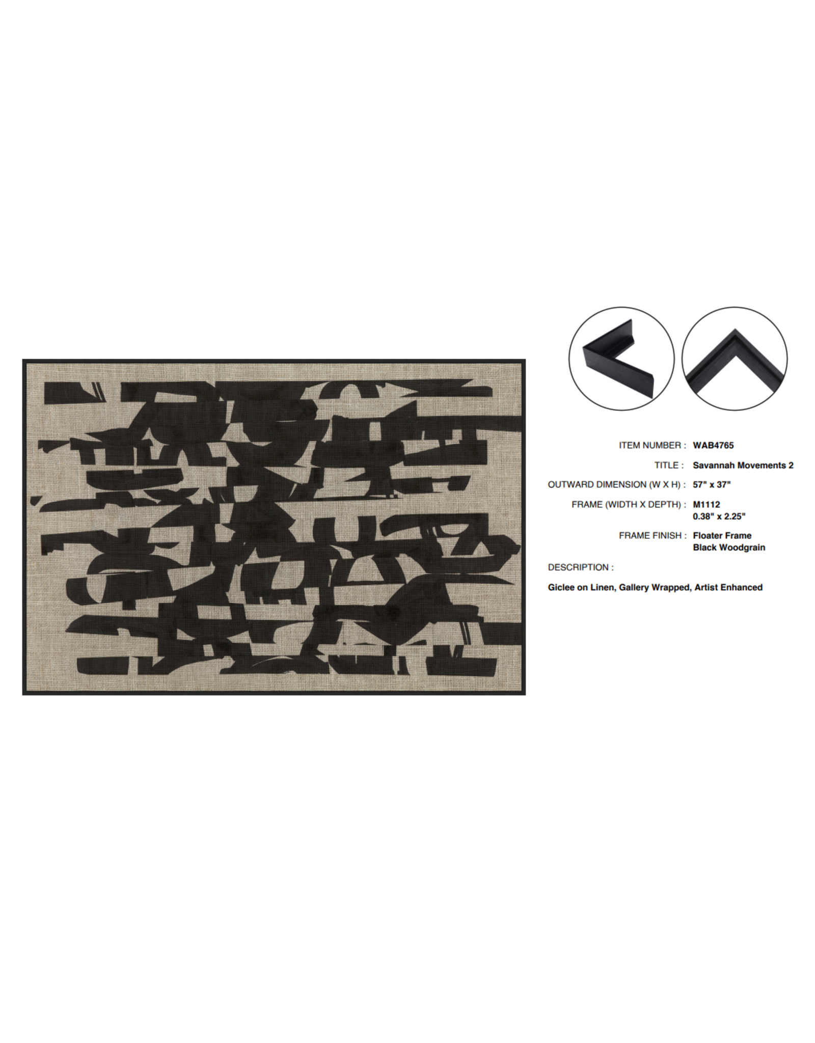 Savannah Movements 2, 57"w x 37"h
