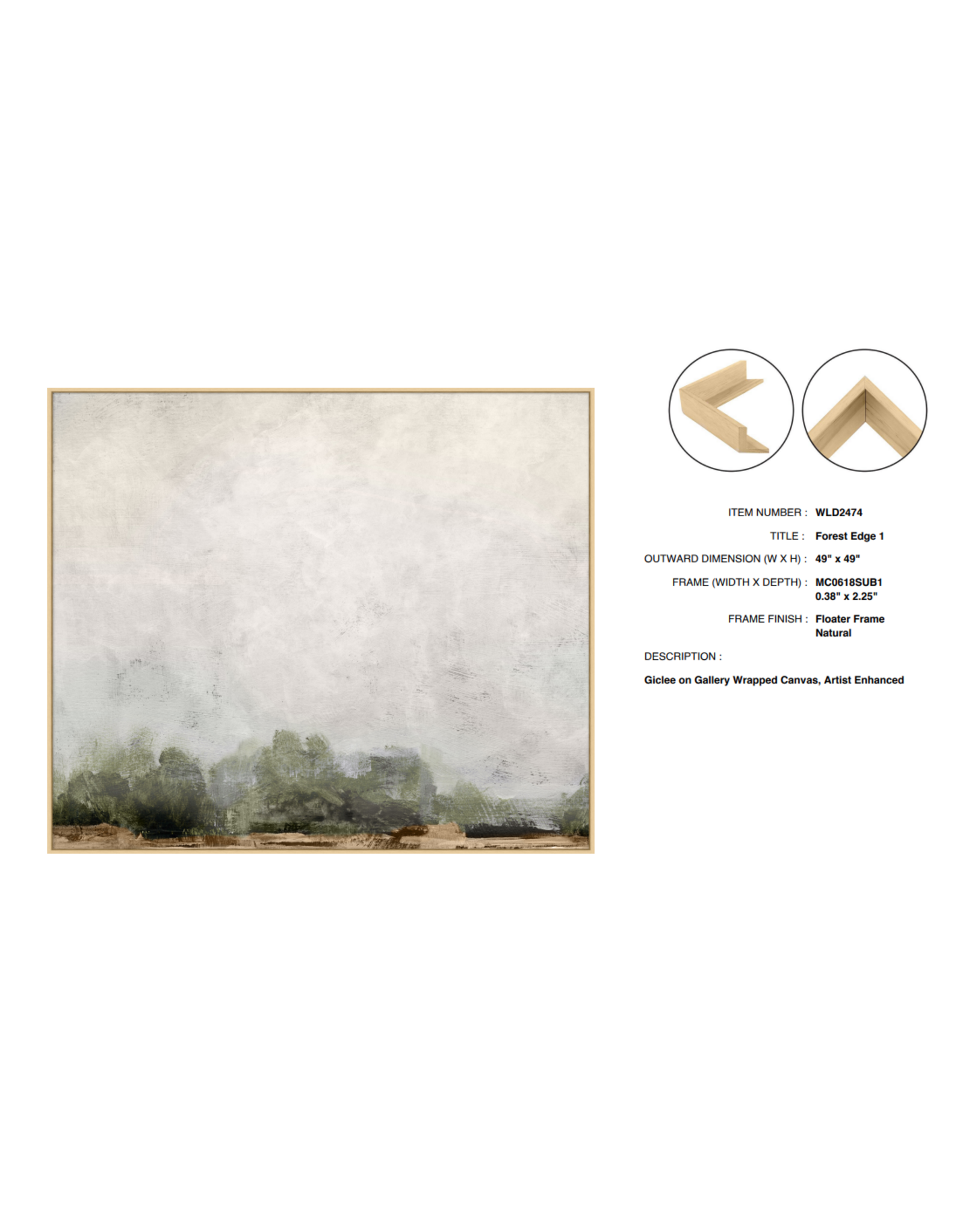 Forest Edge 1, 49"w x 49"h