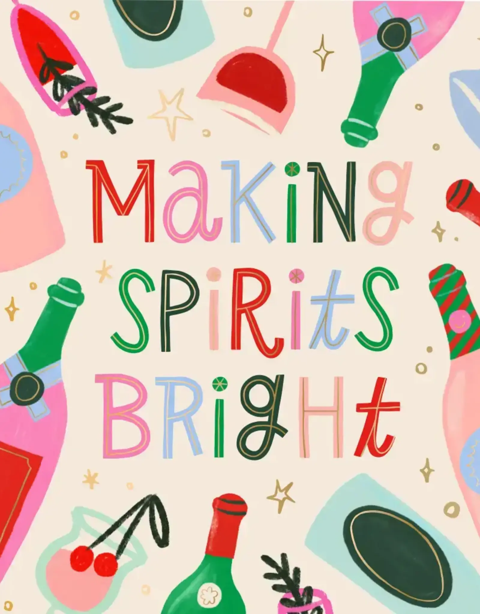 Spirits Bright Christmas Cocktail Napkins - 20ct