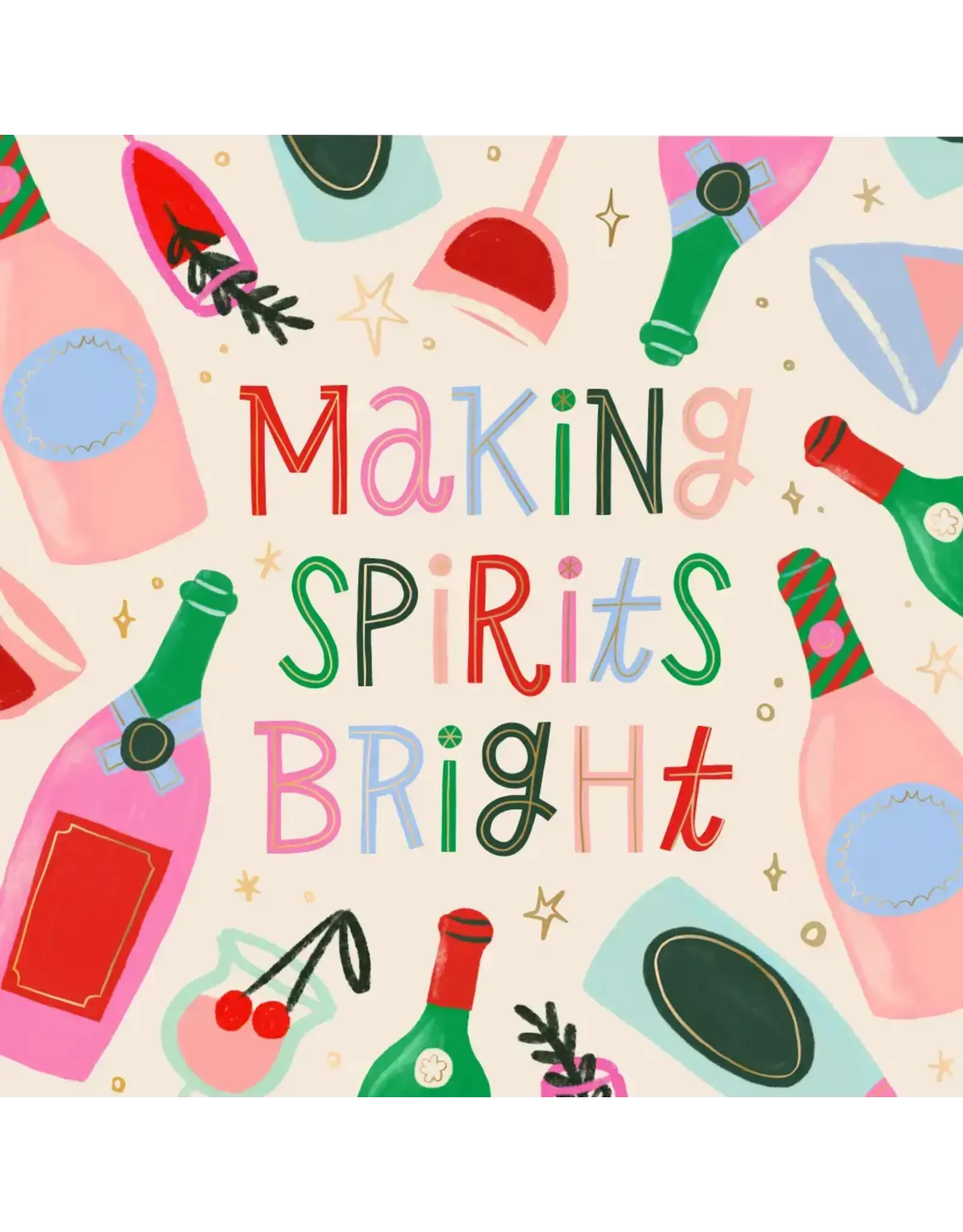 Spirits Bright Christmas Cocktail Napkins - 20ct