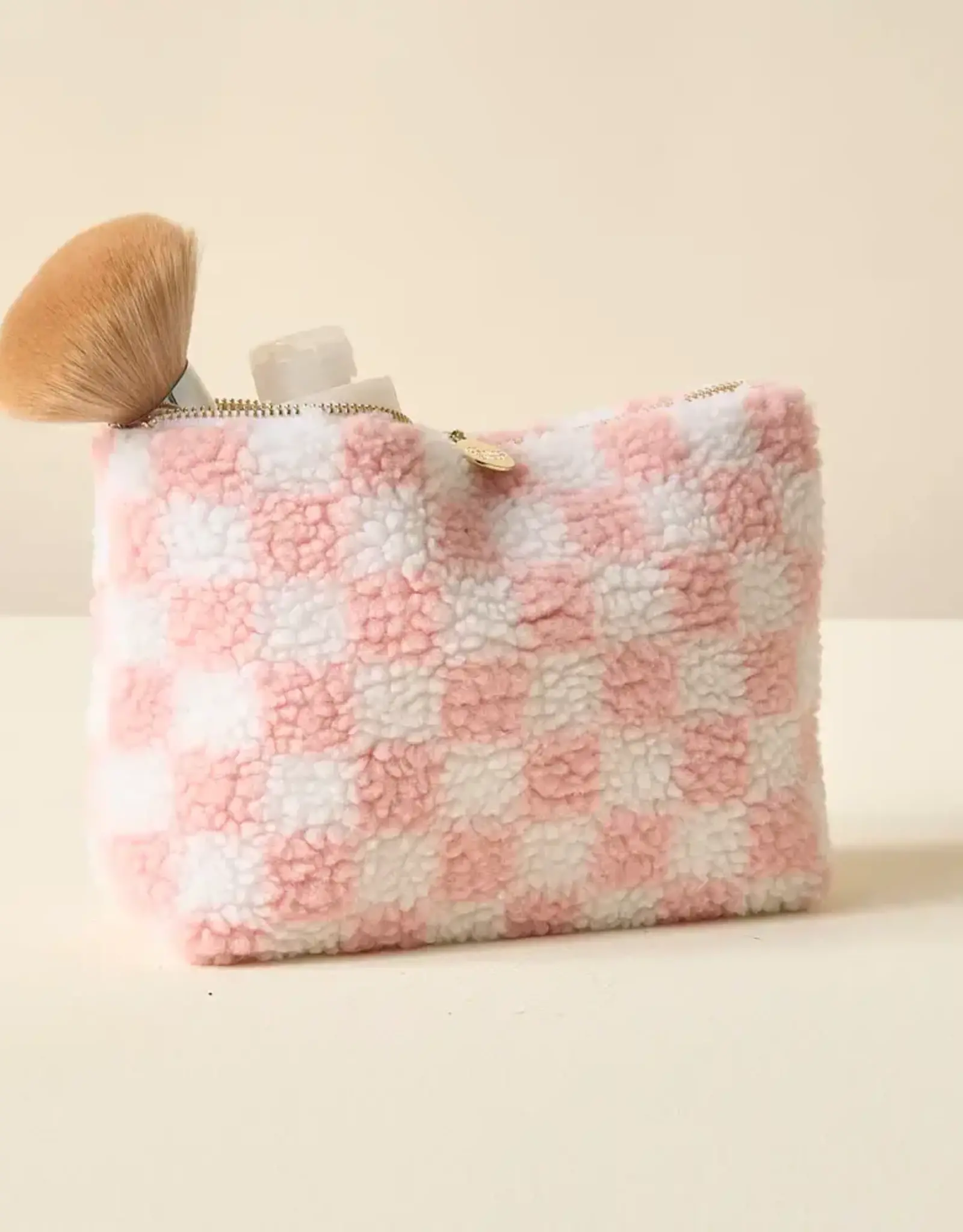 Teddy Pouch-Check Blush