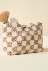 Teddy Pouch-Check Tan