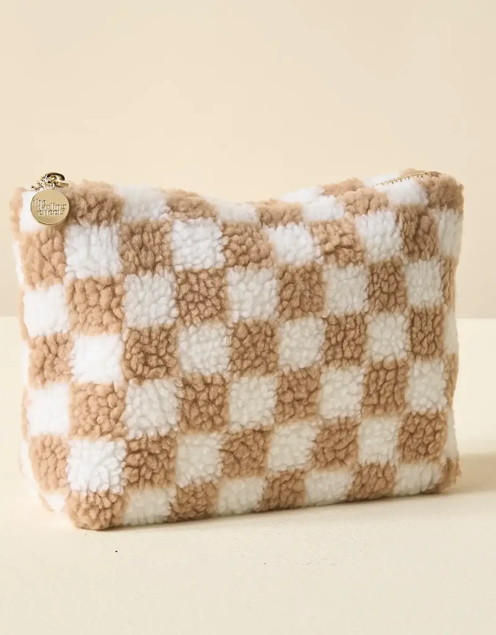 Teddy Pouch-Check Tan