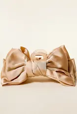 Satin Bow Claw Clip- Beige
