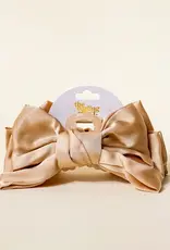 Satin Bow Claw Clip- Beige