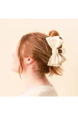 Satin Bow Claw Clip- Cream