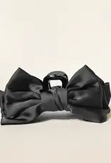 Satin Bow Claw Clip- Black