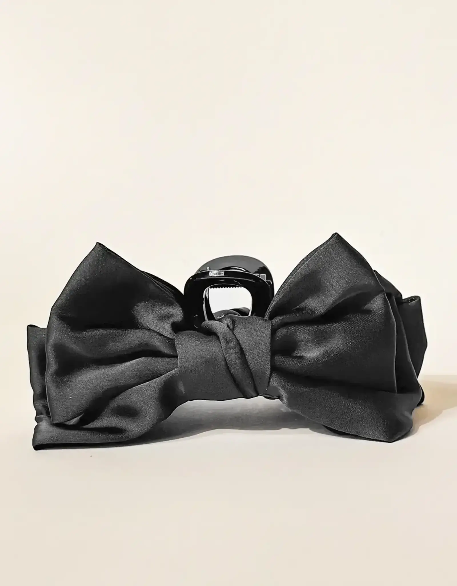 Satin Bow Claw Clip- Black
