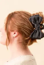 Satin Bow Claw Clip- Black