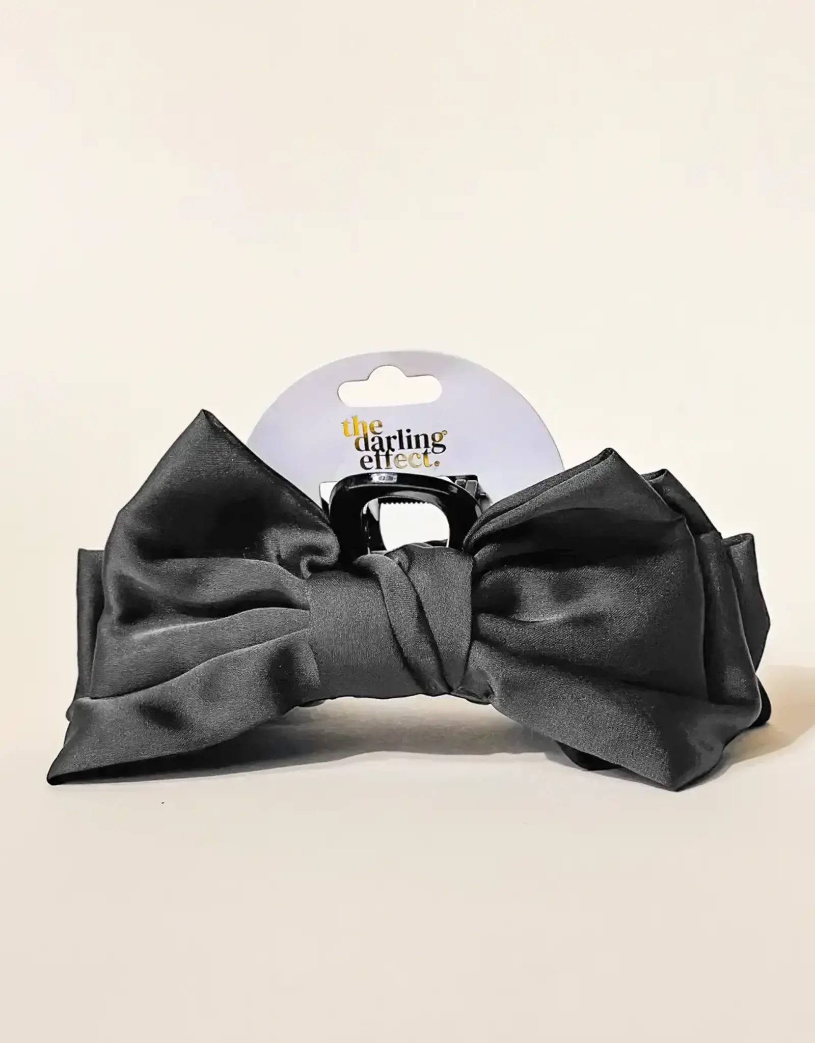 Satin Bow Claw Clip- Black