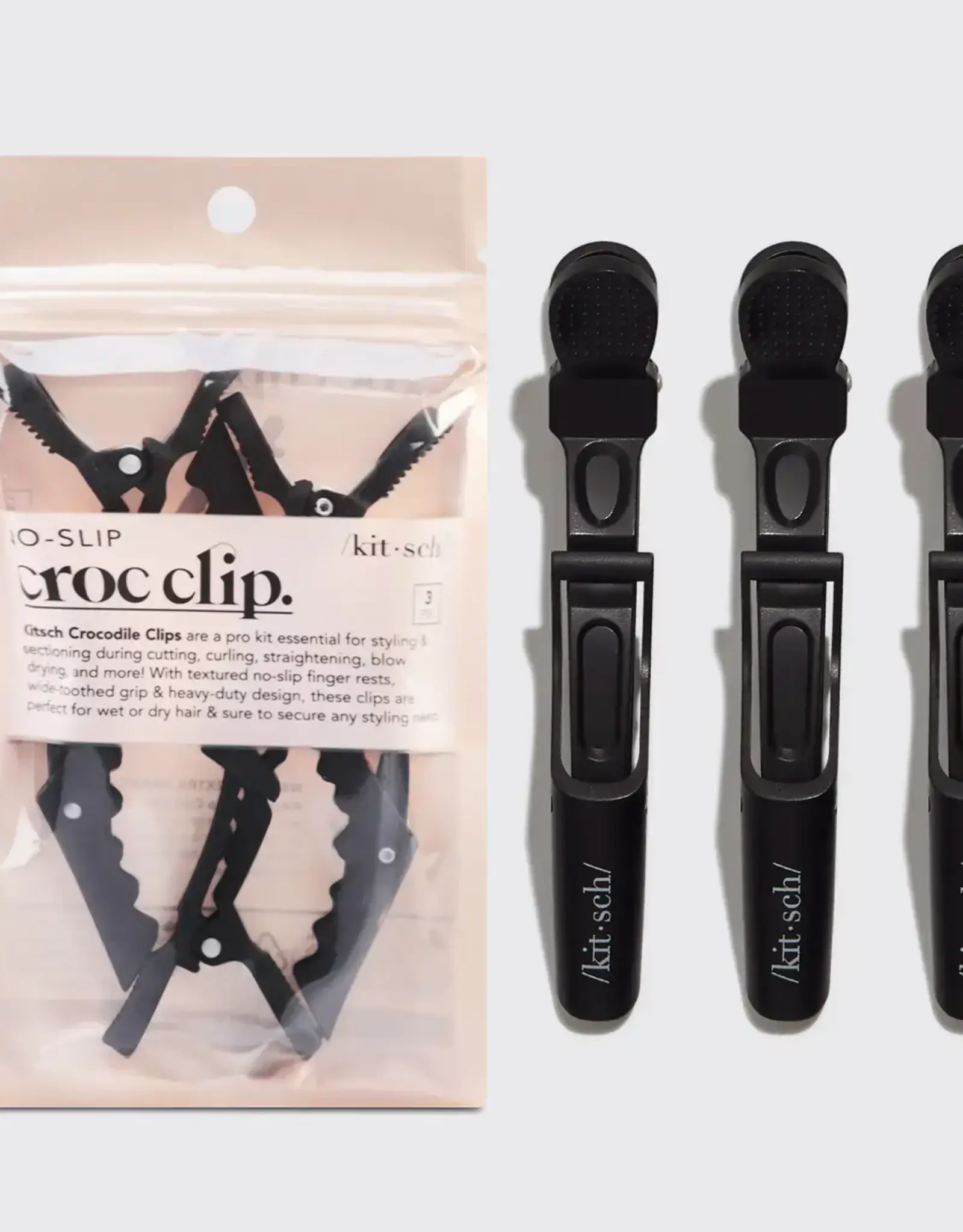 No Slip Crocodile Clip 3pc - Black