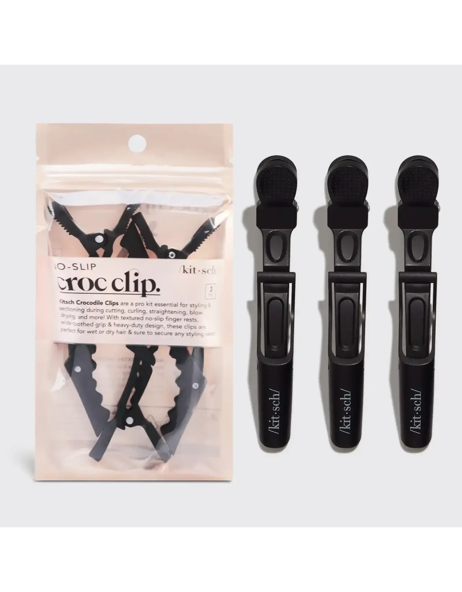 No Slip Crocodile Clip 3pc - Black