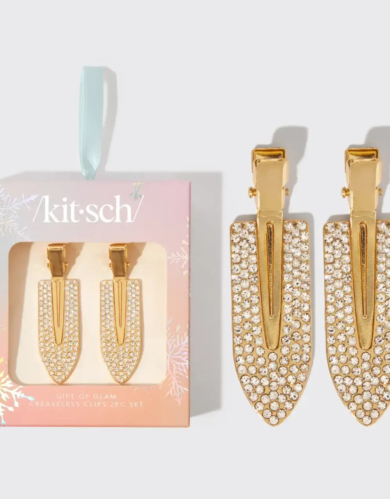 Holiday Gift of Glam Creaseless Clips 2pc Set - Rhinestone
