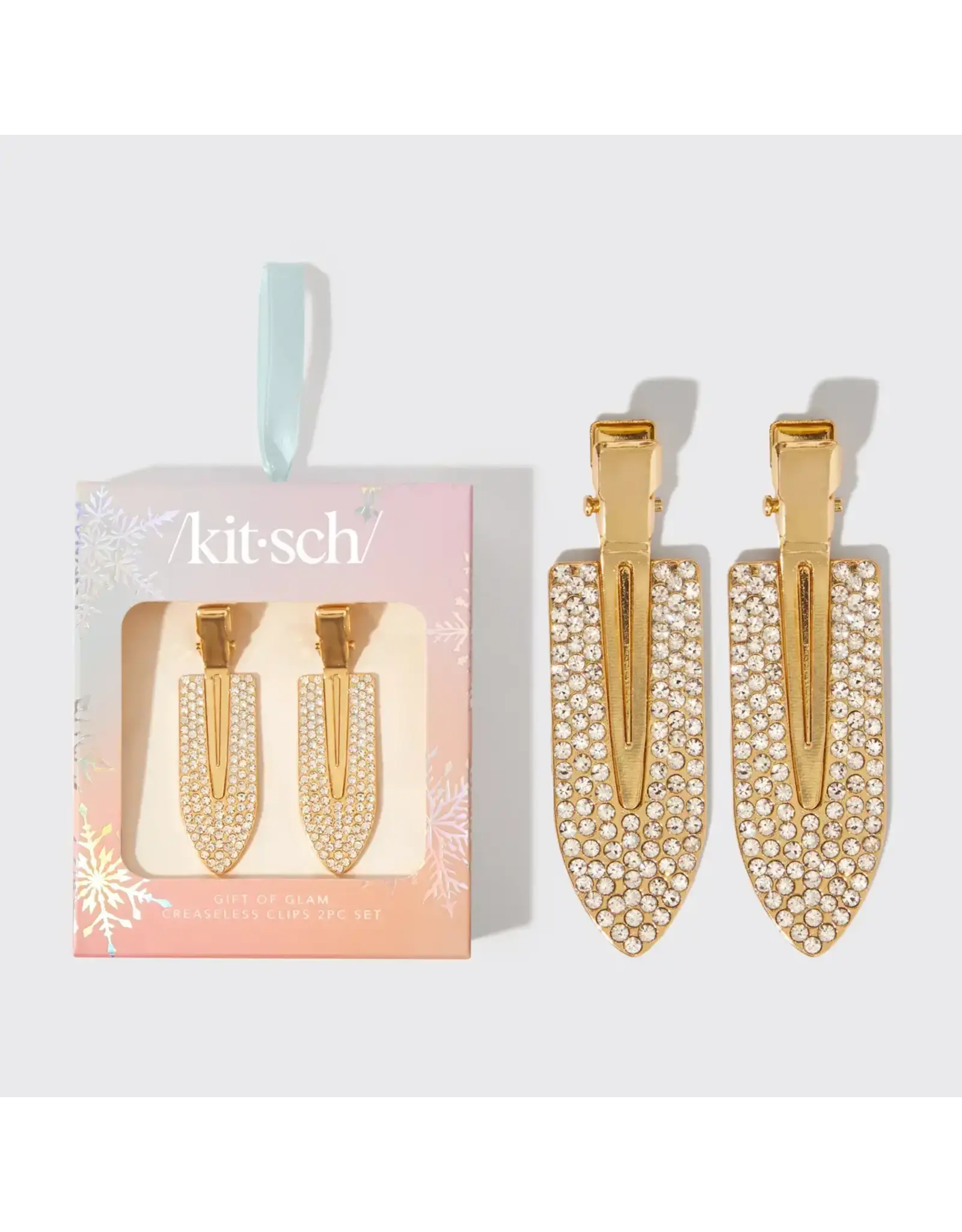 Holiday Gift of Glam Creaseless Clips 2pc Set - Rhinestone