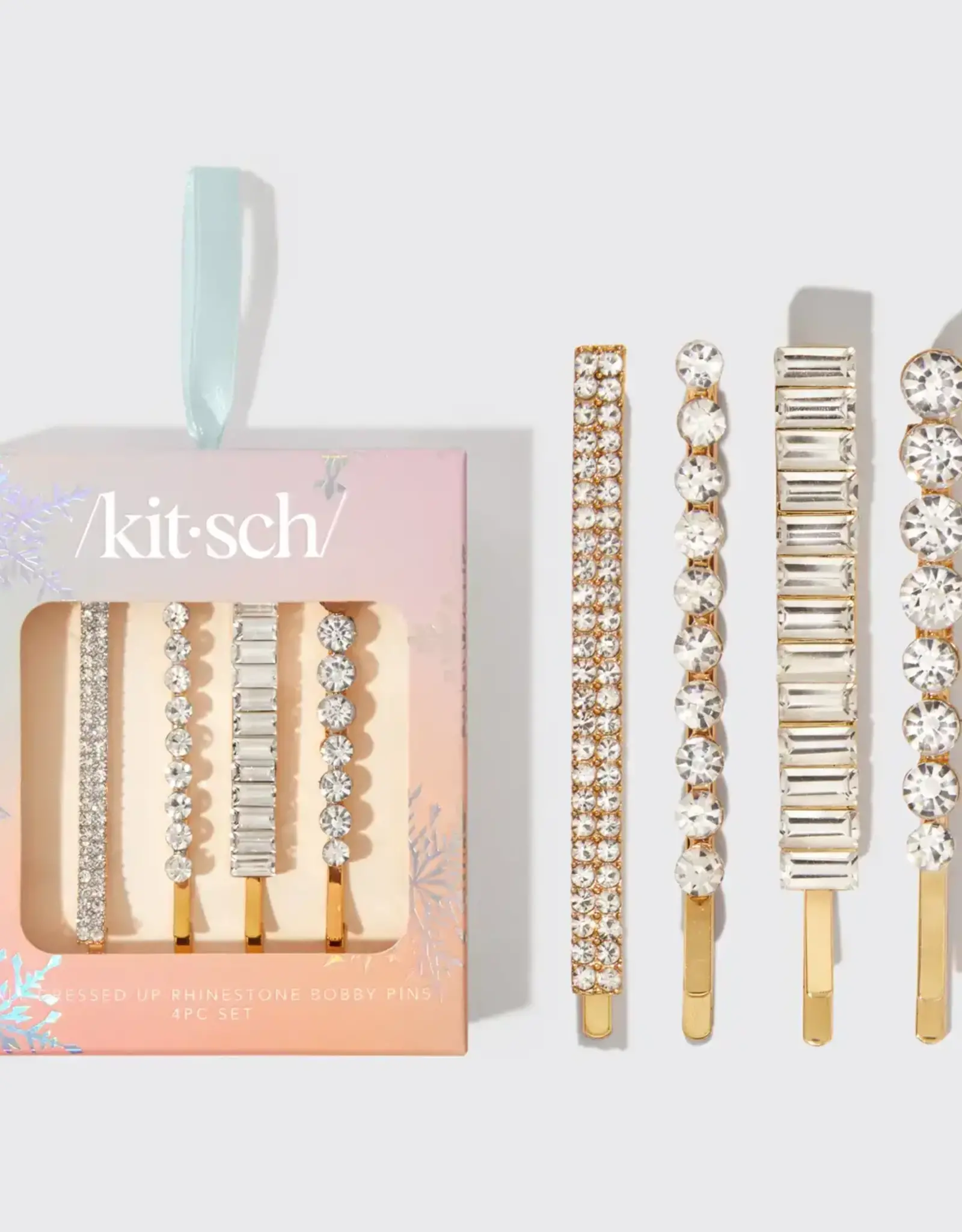 Holiday All Dressed Up Rhinestone Bobby Pins 4pc Set