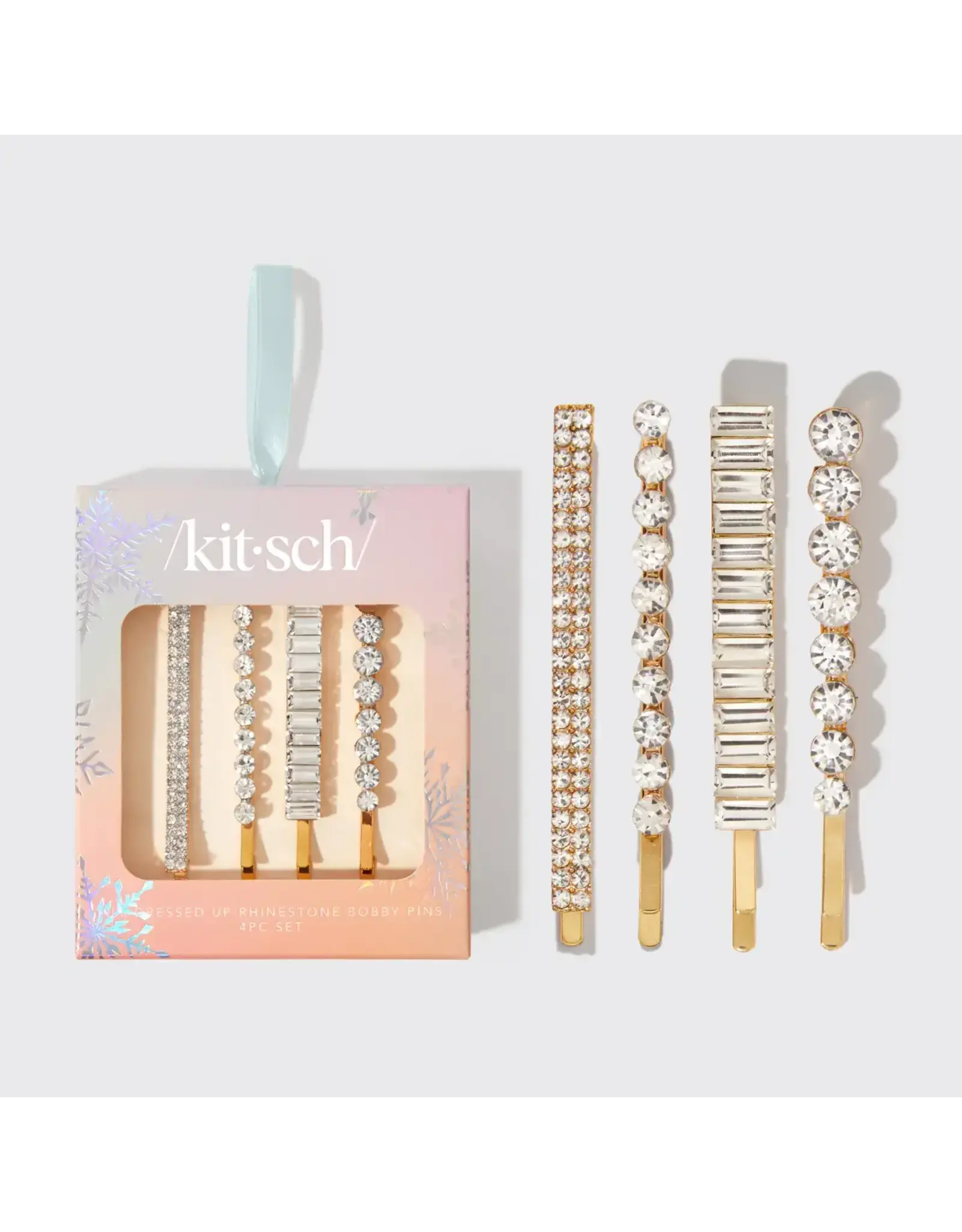 Holiday All Dressed Up Rhinestone Bobby Pins 4pc Set