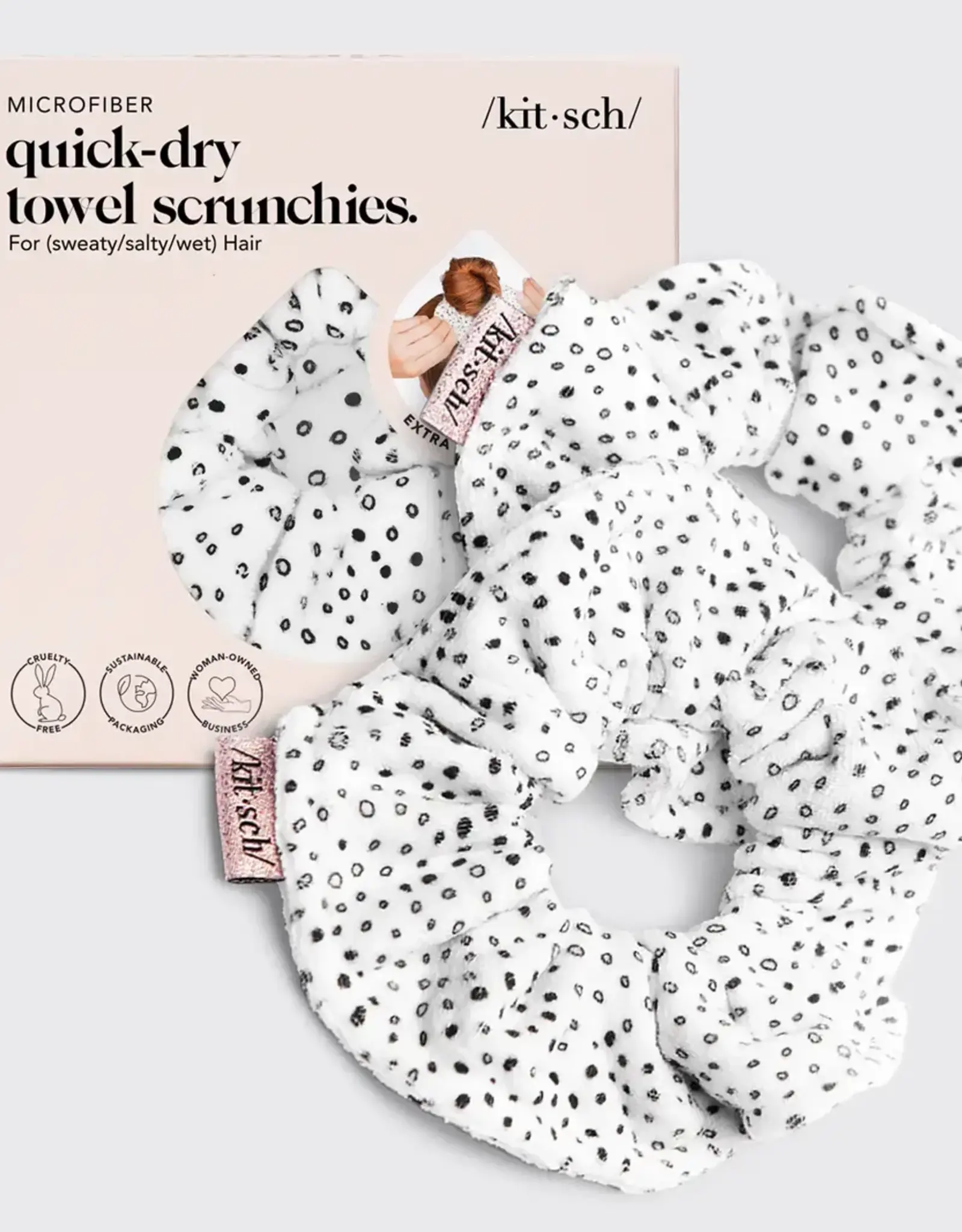 Towel Scrunchie 2 Pack - Micro Dot