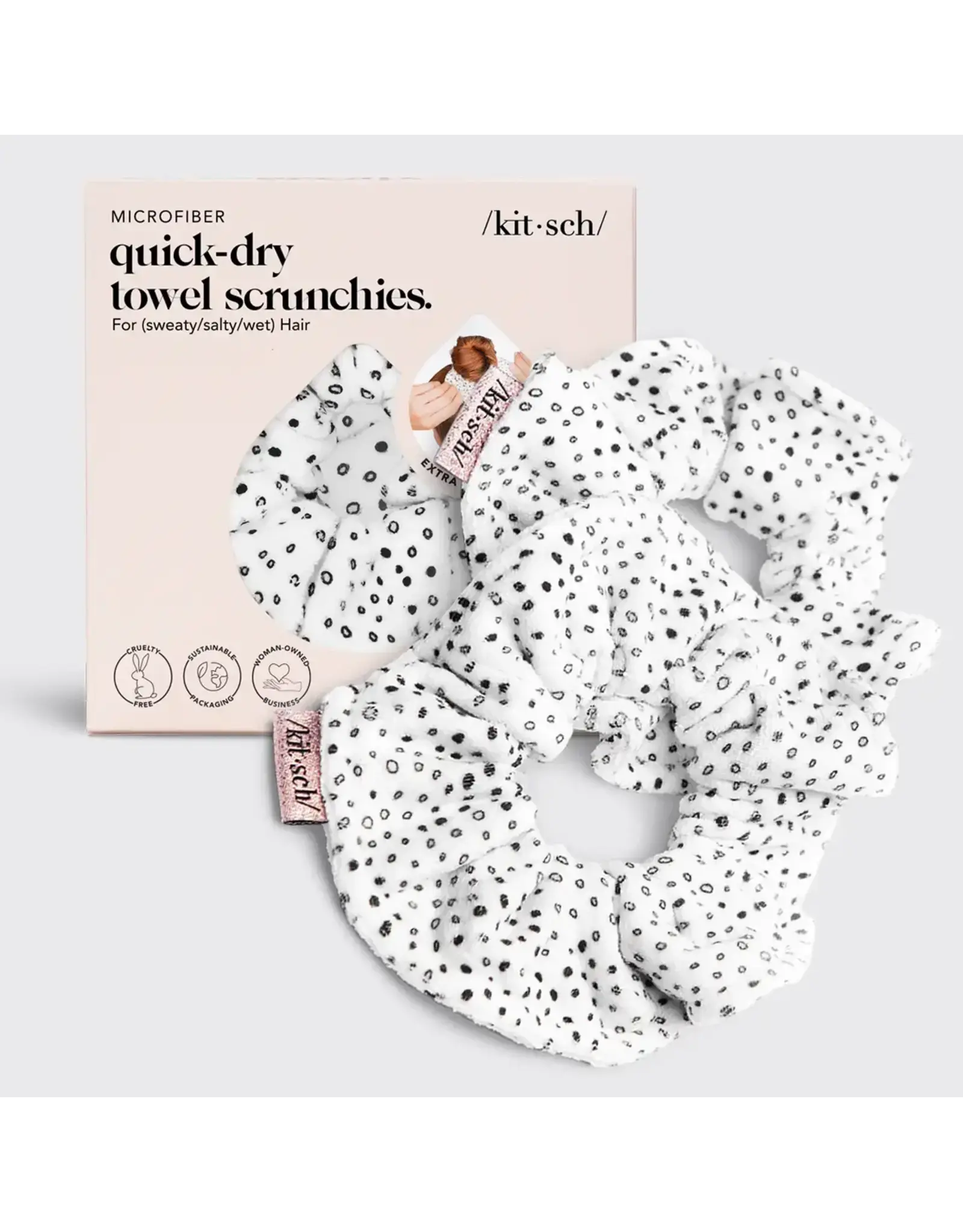 Towel Scrunchie 2 Pack - Micro Dot