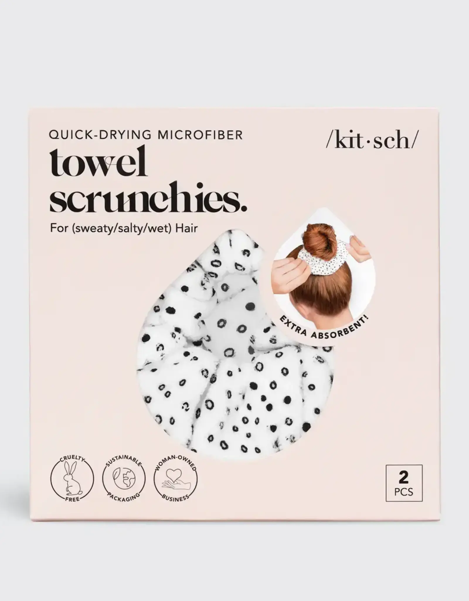 Towel Scrunchie 2 Pack - Micro Dot