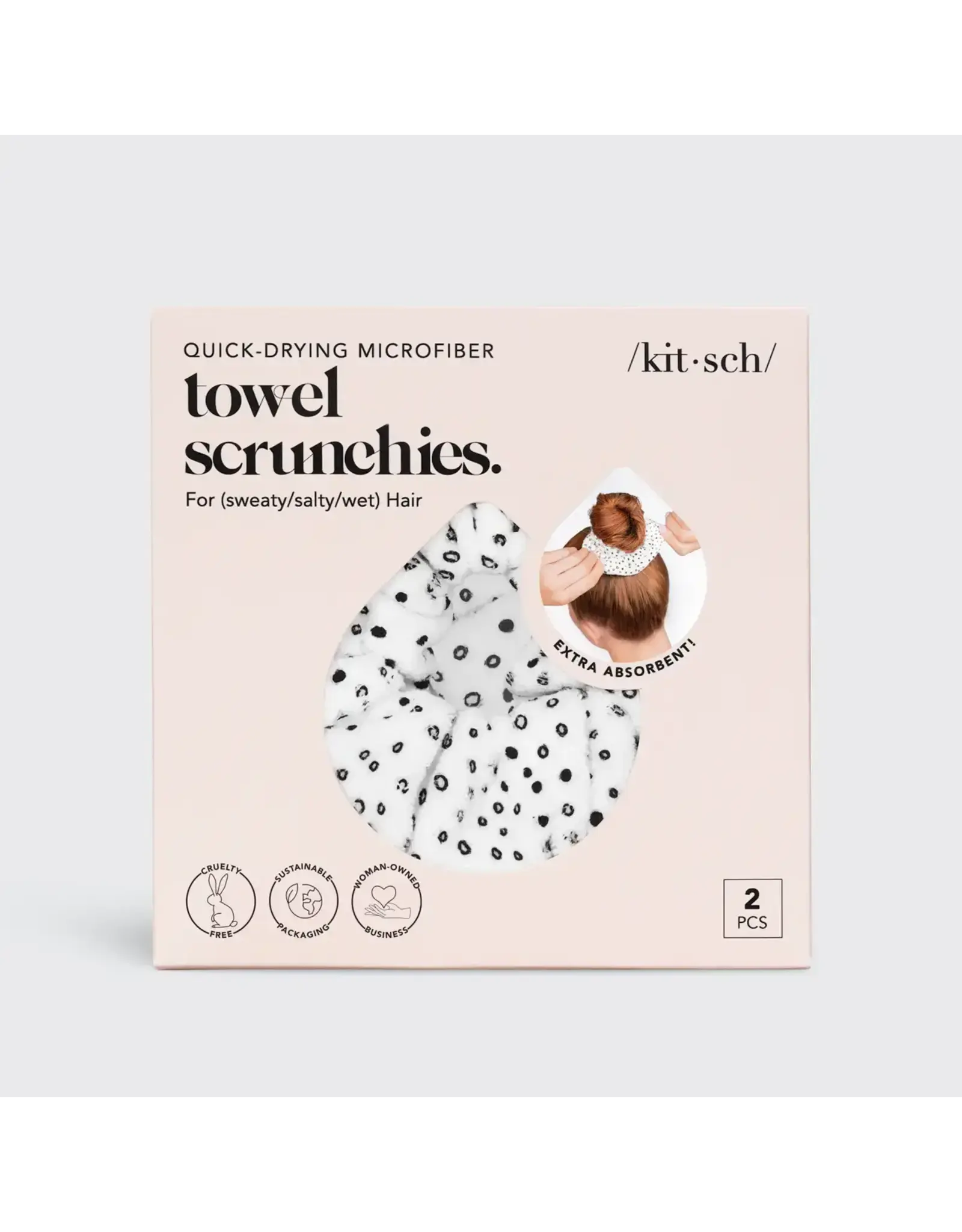 Towel Scrunchie 2 Pack - Micro Dot